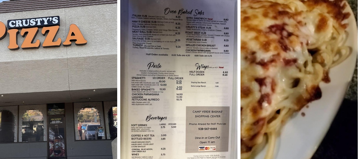 Crusty's Pizza Menu