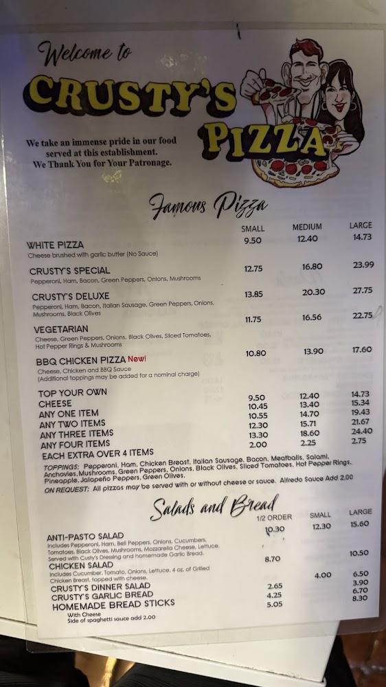 Crusty's Pizza Menu image 2